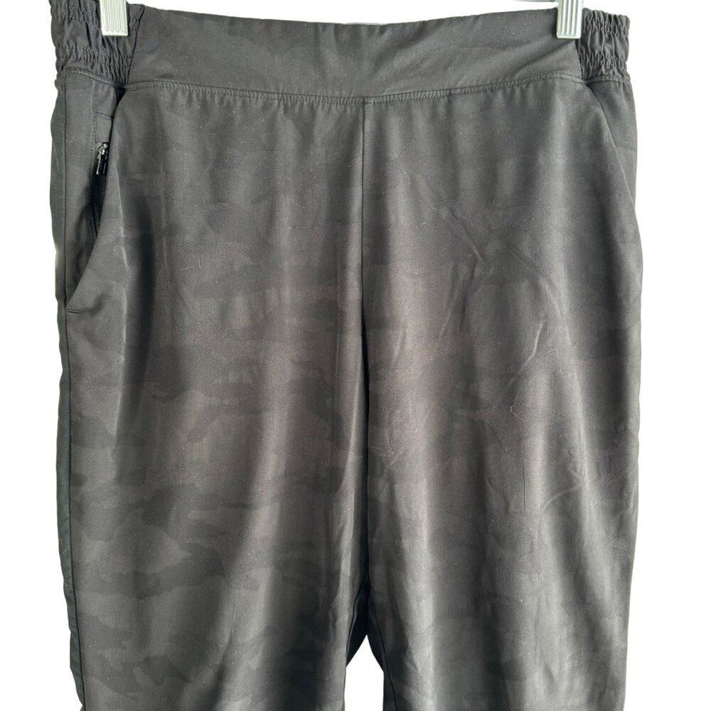 ATHLETA Brooklyn Lined Joggers Size Women’s 14 Camouflage Camo Black Athleisure - Picture 6 of 13
